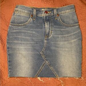 Wrangler Denim Mini Skirt | Size 24 | Raw Hem Western Cowboy Core